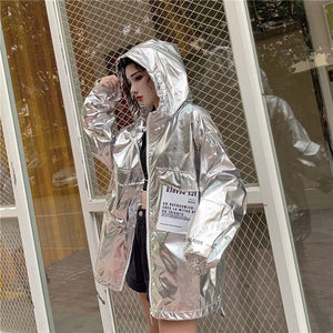2019 Loose Coat Harajuku Riverdale Windbreaker Jackets Autumn Holographic Tunic Basic Women Jacket Sunscreen Clothes