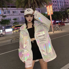 Load image into Gallery viewer, 2019 Loose Coat Harajuku Riverdale Windbreaker Jackets Autumn Holographic Tunic Basic Women Jacket Sunscreen Clothes