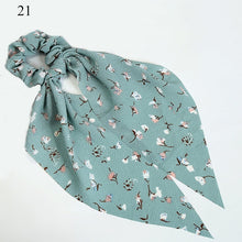 Load image into Gallery viewer, 2019 New Floral Print Women Ponytail Scarf Elastic Hair Bands for Women Hair Bow Ties Scrunchies Hair Ropes Ribbon Hairbands