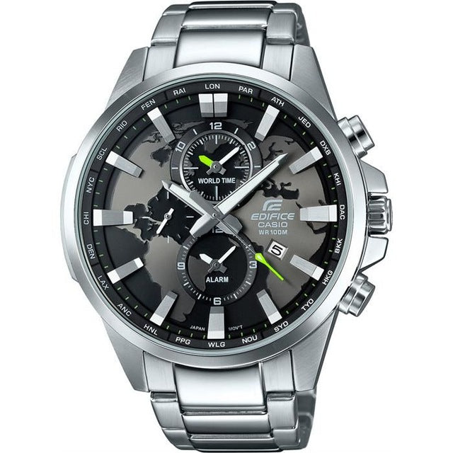 Casio Edifice  Watch Dual Dial World Time World Map Dial Mens Wrist Watch Brand Luxury Quartz  Waterproof  EFR-303D-1AVUDF
