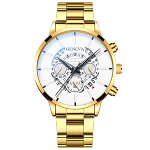 2020 Fashion Mens Watch Quartz Classic Black Wristwatch Steel Belt Luxury Calendar Business Watch Herren Uhren Gifts for Men