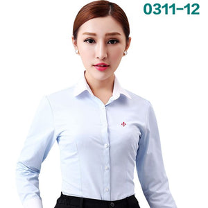 Dudalina Embroidery Female Shirts Lady 2018 Body Blusas Femininas Shirts Women Long Sleeve Tops Roupas Camisas Plus Size