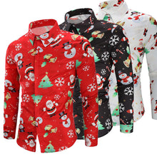 Load image into Gallery viewer, Hirigin Mens Harajuku Christmas Xmas 3D Printing Long Sleeve Casual Blouse Shirt Tops Tee Shirts Outwear Luxury Boy Clothing