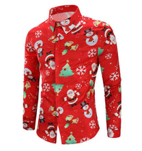 Load image into Gallery viewer, Hirigin Mens Harajuku Christmas Xmas 3D Printing Long Sleeve Casual Blouse Shirt Tops Tee Shirts Outwear Luxury Boy Clothing