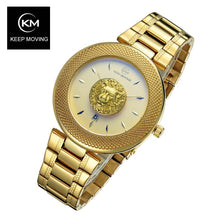 Load image into Gallery viewer, Lion head watch woman rose gold watch KEEP MOVING women top famous Brand Luxury Casual Quartz Watch relogio feminino