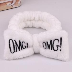 2019 New OMG Letter Coral Fleece Wash Face Bow Hairbands For Women Girls Headbands Headwear Hair Bands Turban Hair Accessories