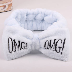 2019 New OMG Letter Coral Fleece Wash Face Bow Hairbands For Women Girls Headbands Headwear Hair Bands Turban Hair Accessories