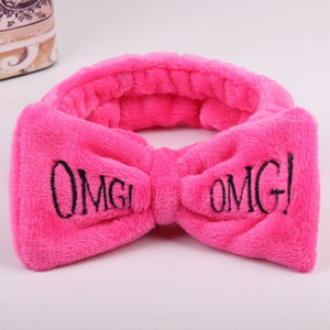 2019 New OMG Letter Coral Fleece Wash Face Bow Hairbands For Women Girls Headbands Headwear Hair Bands Turban Hair Accessories