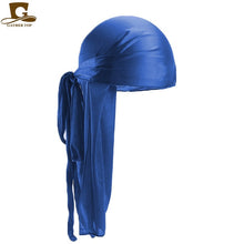 Load image into Gallery viewer, Fashion Men&#39;s Satin Durags Bandanna Turban Wigs Pirate Hat Men Silky Durag Headwear Headband