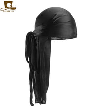 Load image into Gallery viewer, Fashion Men&#39;s Satin Durags Bandanna Turban Wigs Pirate Hat Men Silky Durag Headwear Headband