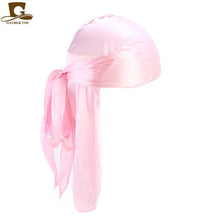 Load image into Gallery viewer, Fashion Men&#39;s Satin Durags Bandanna Turban Wigs Pirate Hat Men Silky Durag Headwear Headband