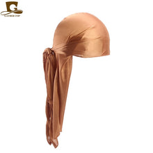 Load image into Gallery viewer, Fashion Men&#39;s Satin Durags Bandanna Turban Wigs Pirate Hat Men Silky Durag Headwear Headband