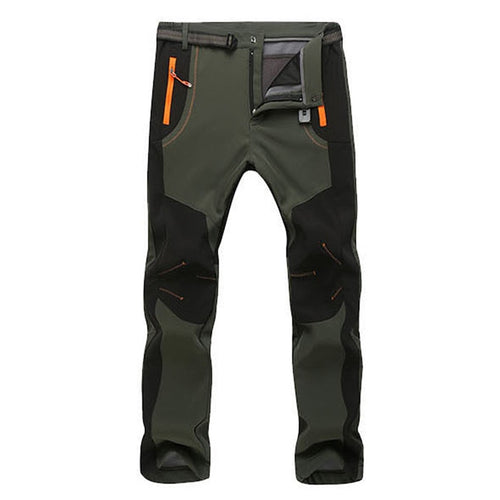 Men's Warm Winter Pants Men Fleece Lining Cargo Pants Mens Waterproof Trousers Male Stretch Casual Work Pants Trousers