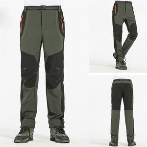 Men's Warm Winter Pants Men Fleece Lining Cargo Pants Mens Waterproof Trousers Male Stretch Casual Work Pants Trousers