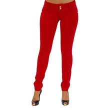 Load image into Gallery viewer, Women Solid Stretch Pencil Pants Ladies Casual Slim Low Waist Skinny Leggings Push Up Elastic Long Trousers