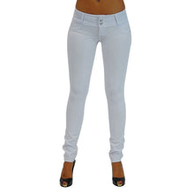 Load image into Gallery viewer, Women Solid Stretch Pencil Pants Ladies Casual Slim Low Waist Skinny Leggings Push Up Elastic Long Trousers