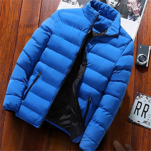 2019 Men Casual Hooded Parka  Printed Winter Men Fashion Patchwork Cotton Slim Fit Coat Thick Warm Homme's Zipper Jacket