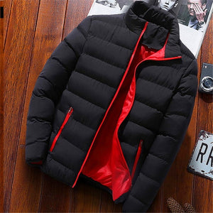 2019 Men Casual Hooded Parka  Printed Winter Men Fashion Patchwork Cotton Slim Fit Coat Thick Warm Homme's Zipper Jacket