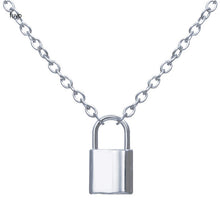 Load image into Gallery viewer, Punk Stainless Steel Silver Color Lock Pendant Necklaces New link Chain lock Necklaces collar Femme Women Gothic Jewelry