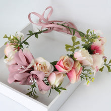 Load image into Gallery viewer, Flower Girl Crown Wedding Boho Headpiece Headband Hair Wreath