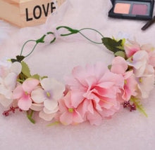 Load image into Gallery viewer, Flower Girl Crown Wedding Boho Headpiece Headband Hair Wreath