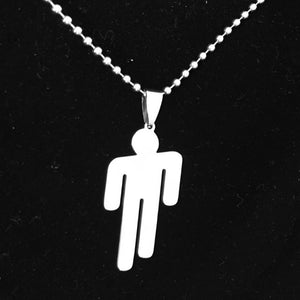 Billie Eilish Singer Pendant Necklace Stainless Steel Human Shape Fans Jewelry