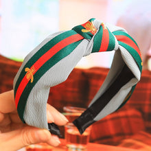 Load image into Gallery viewer, Women Bee Stripe Wide Knotted Hairband For Girls Hoop Bow Headband Female Hair Band Honey Brand Hair Accessories Hair hoop