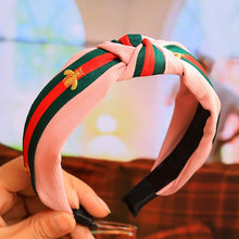 Load image into Gallery viewer, Women Bee Stripe Wide Knotted Hairband For Girls Hoop Bow Headband Female Hair Band Honey Brand Hair Accessories Hair hoop