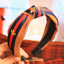 Load image into Gallery viewer, Women Bee Stripe Wide Knotted Hairband For Girls Hoop Bow Headband Female Hair Band Honey Brand Hair Accessories Hair hoop