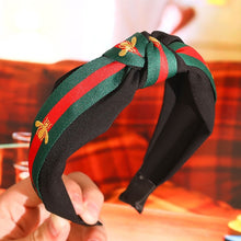 Load image into Gallery viewer, Women Bee Stripe Wide Knotted Hairband For Girls Hoop Bow Headband Female Hair Band Honey Brand Hair Accessories Hair hoop