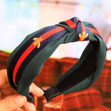 Load image into Gallery viewer, Women Bee Stripe Wide Knotted Hairband For Girls Hoop Bow Headband Female Hair Band Honey Brand Hair Accessories Hair hoop