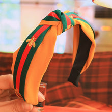 Load image into Gallery viewer, Women Bee Stripe Wide Knotted Hairband For Girls Hoop Bow Headband Female Hair Band Honey Brand Hair Accessories Hair hoop