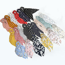 Load image into Gallery viewer, 2019 New Floral Print Women Ponytail Scarf Elastic Hair Bands for Women Hair Bow Ties Scrunchies Hair Ropes Ribbon Hairbands