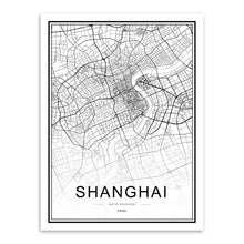 Load image into Gallery viewer, Black White Custom World City Map Paris London New York Posters Nordic Living Room Wall Art Pictures Home Decor Canvas Paintings
