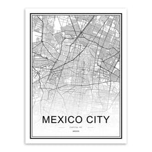 Load image into Gallery viewer, Black White Custom World City Map Paris London New York Posters Nordic Living Room Wall Art Pictures Home Decor Canvas Paintings