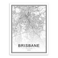 Load image into Gallery viewer, Black White Custom World City Map Paris London New York Posters Nordic Living Room Wall Art Pictures Home Decor Canvas Paintings
