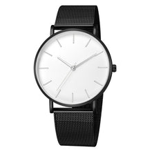 Load image into Gallery viewer, Montre de luxe hommes maille Ultra-mince acier inoxydable noir Bracelet montres homme montre horloge reloj hombre relogio masculino