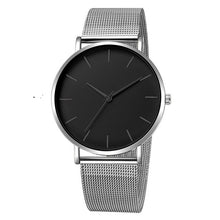 Load image into Gallery viewer, Montre de luxe hommes maille Ultra-mince acier inoxydable noir Bracelet montres homme montre horloge reloj hombre relogio masculino