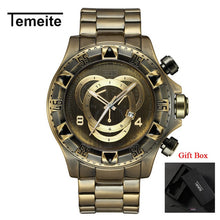 Load image into Gallery viewer, Dropshipping Temeite Men&#39;s watches Luxury Gold Watch Men Big Dial Quartz Watch Business Wristwatch Waterproof Relogio Masculino