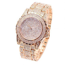 Load image into Gallery viewer, Fashion Watch Women Luxury  Round Quartz Watch Wrist Watches for Women Shiny Gold Sliver Watches  Wrist Watch For Ladies Gift