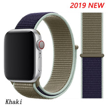 Load image into Gallery viewer, Pulseira para apple relógio de pulso banda 44mm/40mm esporte loop iwatch banda 5 42mm 38mm correa pulseira apple relógio de pulso 5 3 4 banda de pulseira de náilon