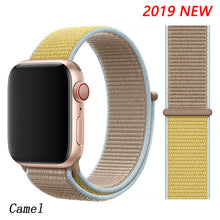 Load image into Gallery viewer, Pulseira para apple relógio de pulso banda 44mm/40mm esporte loop iwatch banda 5 42mm 38mm correa pulseira apple relógio de pulso 5 3 4 banda de pulseira de náilon