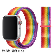 Load image into Gallery viewer, Pulseira para apple relógio de pulso banda 44mm/40mm esporte loop iwatch banda 5 42mm 38mm correa pulseira apple relógio de pulso 5 3 4 banda de pulseira de náilon