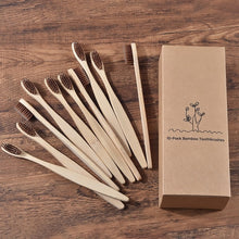 Load image into Gallery viewer, New design mixed color bamboo toothbrush Eco Friendly wooden Tooth Brush Soft bristle Tip Charcoal adults oral care toothbrush