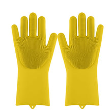 Load image into Gallery viewer, Magie Silikon Geschirr Wäscher Dish Waschen Schwamm Gummi Peeling Handschuhe Küche Reinigung 1 Paar