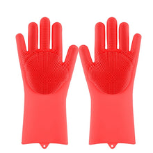 Load image into Gallery viewer, Magie Silikon Geschirr Wäscher Dish Waschen Schwamm Gummi Peeling Handschuhe Küche Reinigung 1 Paar