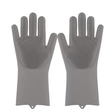 Load image into Gallery viewer, Magie Silikon Geschirr Wäscher Dish Waschen Schwamm Gummi Peeling Handschuhe Küche Reinigung 1 Paar