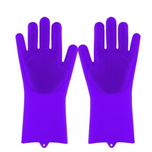 Load image into Gallery viewer, Magie Silikon Geschirr Wäscher Dish Waschen Schwamm Gummi Peeling Handschuhe Küche Reinigung 1 Paar