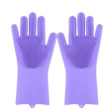Load image into Gallery viewer, Magie Silikon Geschirr Wäscher Dish Waschen Schwamm Gummi Peeling Handschuhe Küche Reinigung 1 Paar