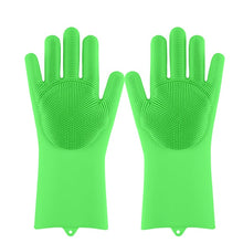 Load image into Gallery viewer, Magie Silikon Geschirr Wäscher Dish Waschen Schwamm Gummi Peeling Handschuhe Küche Reinigung 1 Paar